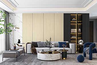 银川轻奢风格-客厅