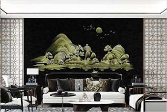 银川森佰汇航空纤维墙咔（湖光山色）